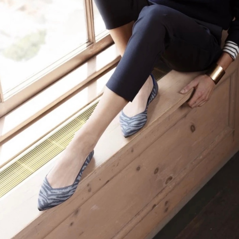 Retired Rothy’s Zebra Print “The Point” Flat Sz 8… - image 2